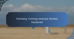 Testimäng: Toimingu eeskirjad, Nõuded, Standardid