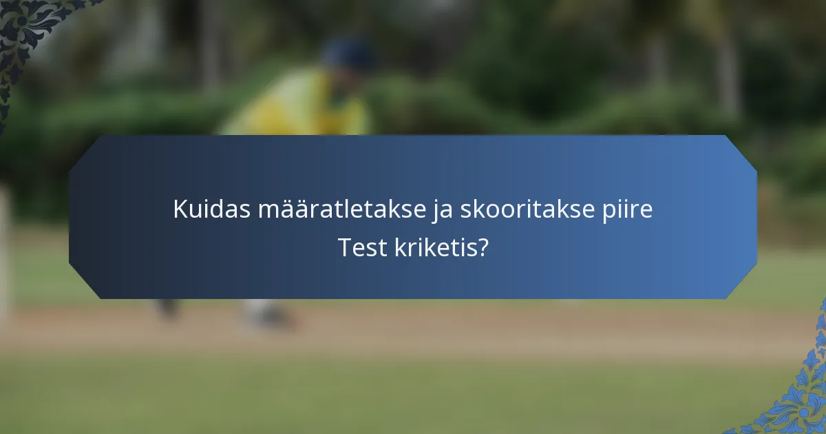 Kuidas määratletakse ja skooritakse piire Test kriketis?